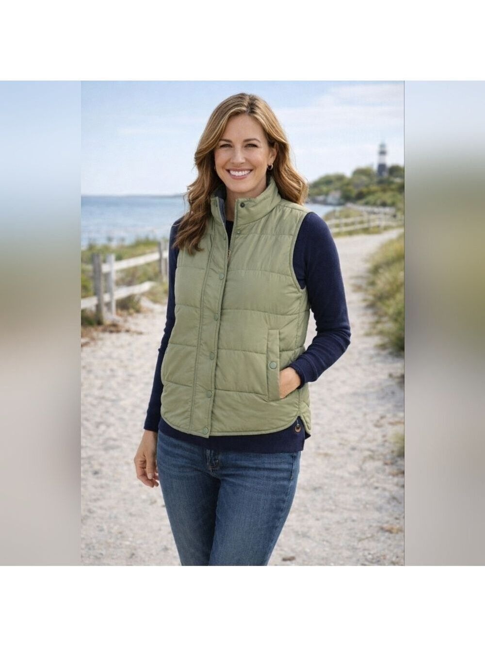 Southern Tide Seagrass Green Cobie Puffer Vest Women’s Medium NWT Quilted Nylon